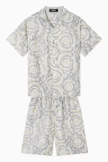 Barocco-print Shirt in Silk-twill