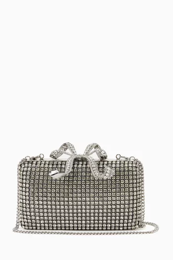 Crystal-embellished Box Clutch Bag