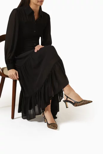Alora 60 Slingback Pumps in Leopard-print Calf Hair