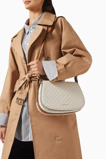 Lydia Logo Shoulder Bag in Coated-canvas