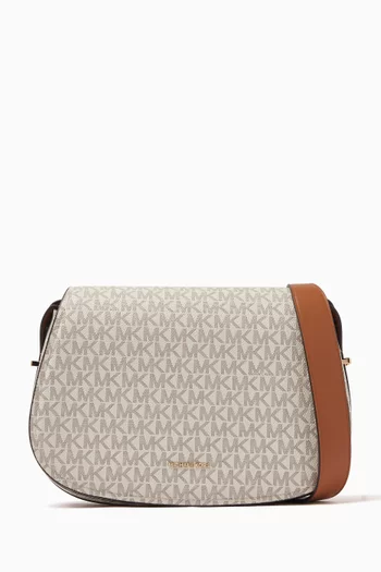 Lydia Logo Shoulder Bag in Coated-canvas