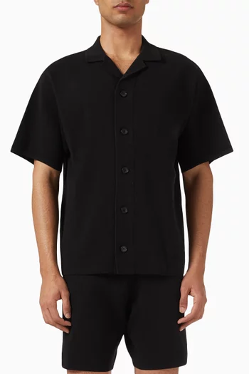 قميص منسوج بحياكة مزدوجة