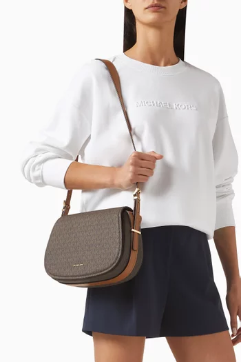 Lydia Logo Shoulder Bag in Coated-canvas