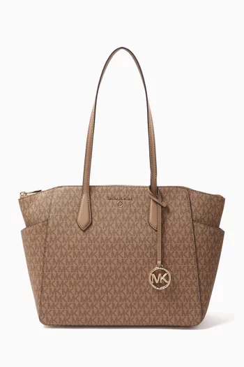 Medium Marilyn Logo Tote Bag in Coated-canvas