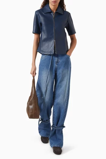 Andie Zip Shirt in Leather