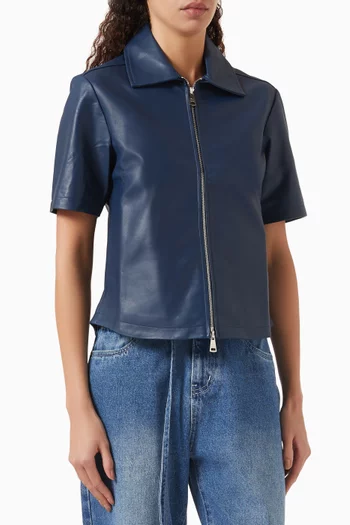 Andie Zip Shirt in Leather