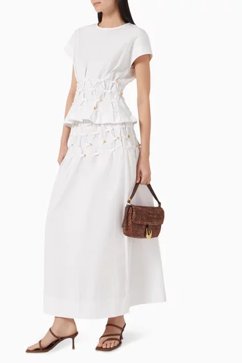 Buttoned Waist Maxi Skirt