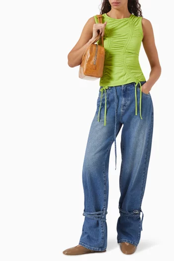 Belted Leg Jeans in Denim