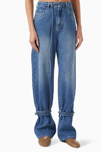 Belted Leg Jeans in Denim