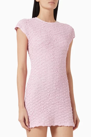 Shirred Mini Dress in Cotton