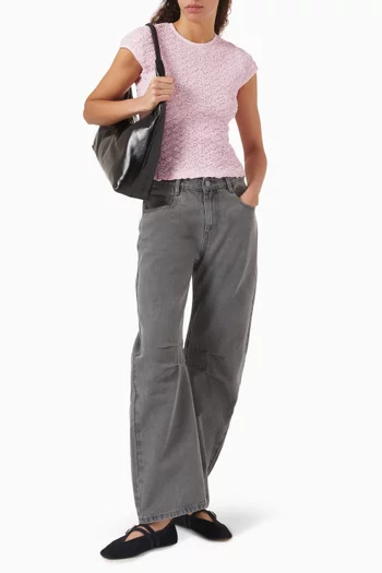 Shirred Cap-sleeve Top in Cotton