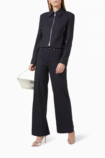 Triple Belt Pants in Wool Blend