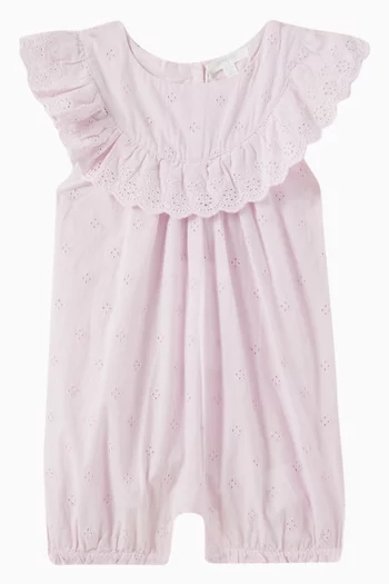 Broderie Anglais Romper in Organic Cotton