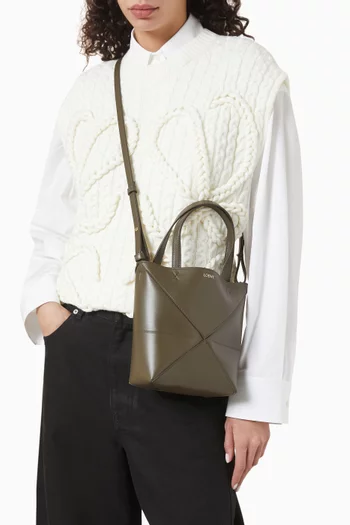 Mini Puzzle Fold Tote Bag in Calfskin