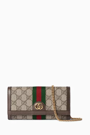 Ophidia Chain Wallet in GG Supreme Canvas