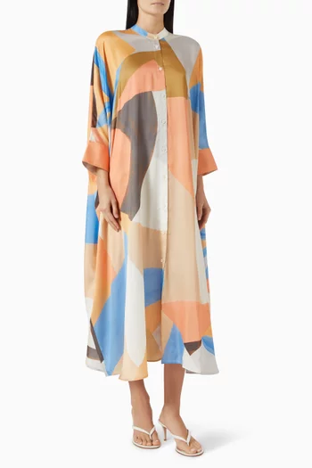 Rafael Printed Dress in Silk