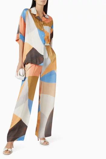Rafael Printed Pants in Silk