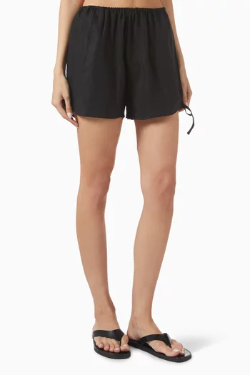 Side-tie Shorts in French Linen