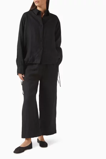 Tie-split Shirt & Pants Set in Organic-cotton