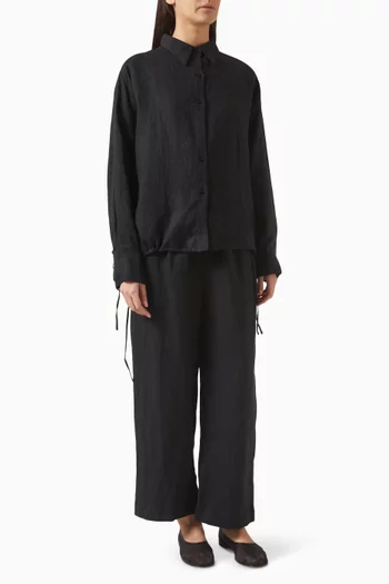 Tie-split Shirt & Pants Set in Organic-cotton