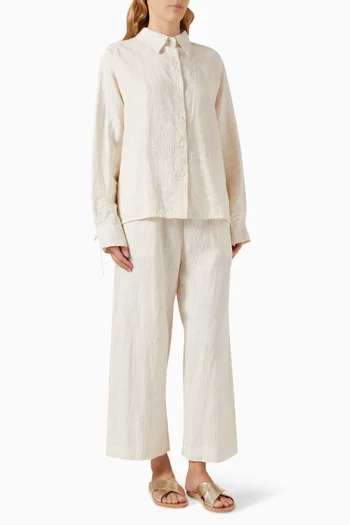 Tie-split Shirt & Pants Set in Organic-cotton