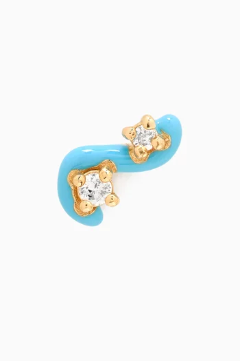 Mini Single Loop Diamond Earring in 9kt Yellow Gold