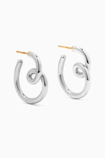 BB Earrings in 9kt Gold & Sterling Silver