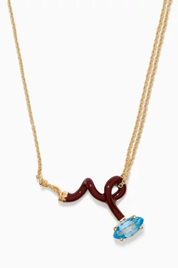 Baby Vine Topaz Curl Necklace in 9kt Gold
