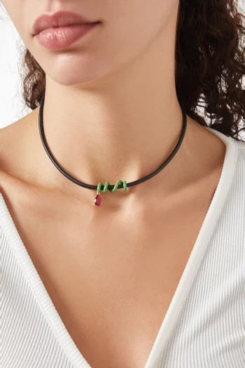 Vine Amethyst Choker Necklace in 9kt Yellow Gold