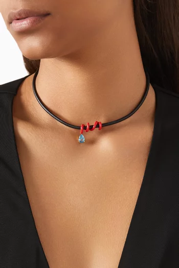 Vine Topaz Choker Necklace in 9kt Yellow Gold