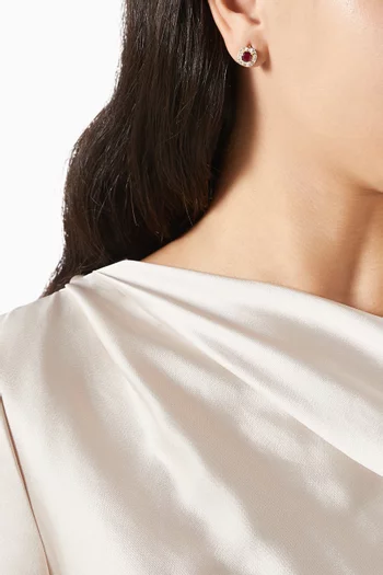 أقراط مرصعة بكريستال فضة مطلية ذهب