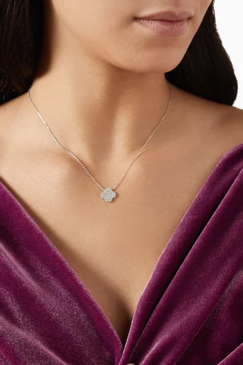 Clover Crystal Necklace in 925 Sterling Silver