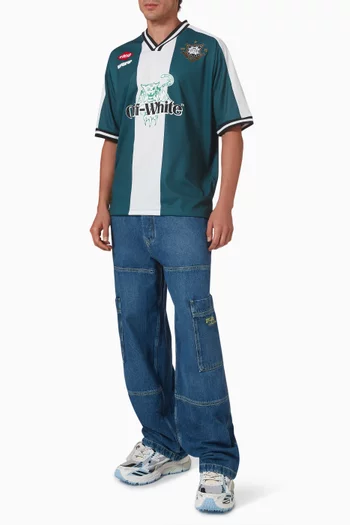 Logo-embrodiered Cargo Jeans in Cotton-denim