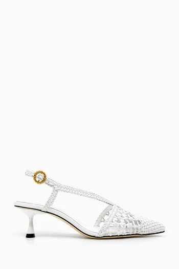 Nexus 50 Slingback Pumps in Braided Leather