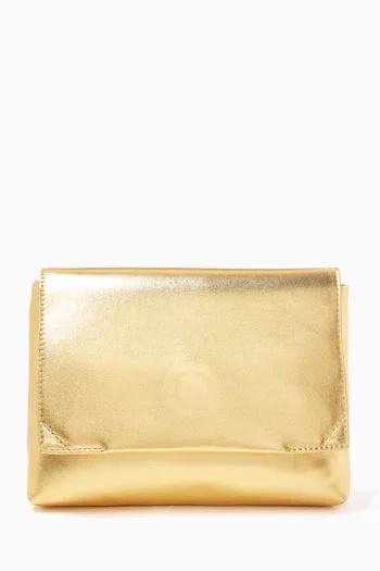 Sheath Clutch in Metallic Leather