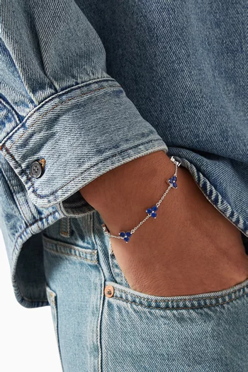 Como Link Sapphire Bracelet in Sterling Silver
