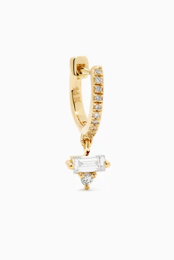 Diamond Single Huggie Earring in 14kt Yellow Gold