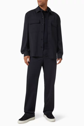 Tailored Pants in Wool Gabardine
