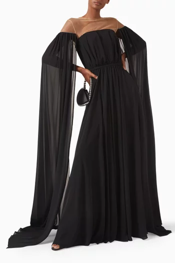 Lorelei Off-shoulder Gown in Chiffon
