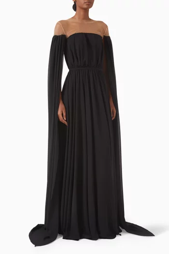 Lorelei Off-shoulder Gown in Chiffon