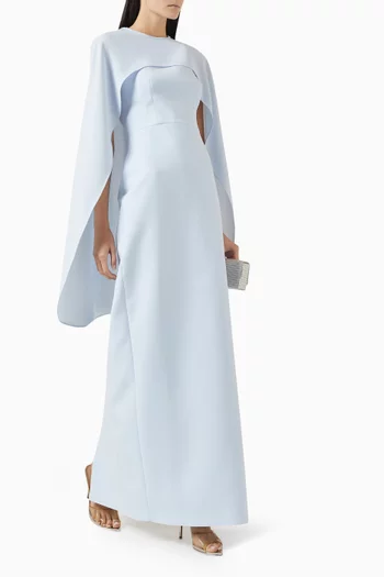 Bari Cape Gown in Crepe