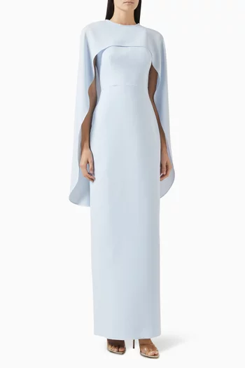 Bari Cape Gown in Crepe