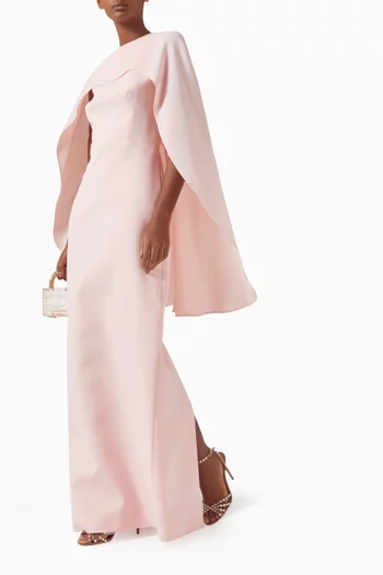 Bari Cape Gown in Crepe