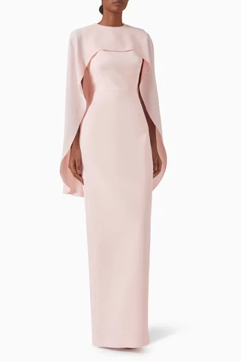 Bari Cape Gown in Crepe