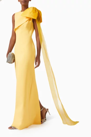 Vera Bow Gown in Crepe