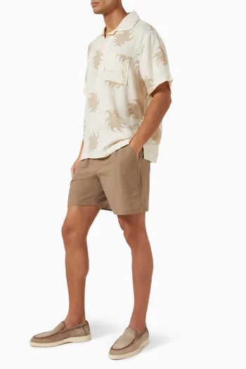 شورت برباط للتضييق مزيج كتان