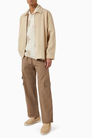 Franco Zip Jacket in Linen