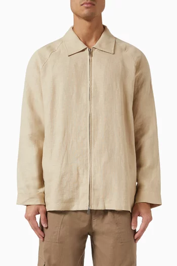 Franco Zip Jacket in Linen
