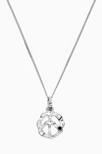 Peace Melted Charm Necklace in Brass