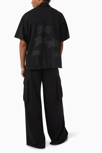 Palm Dyed Bowling Shirt in Cotton